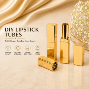 Empty Lipstick Tubes, DIY Lipstick Containers - Gold Square Shape